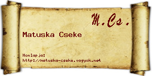 Matuska Cseke névjegykártya